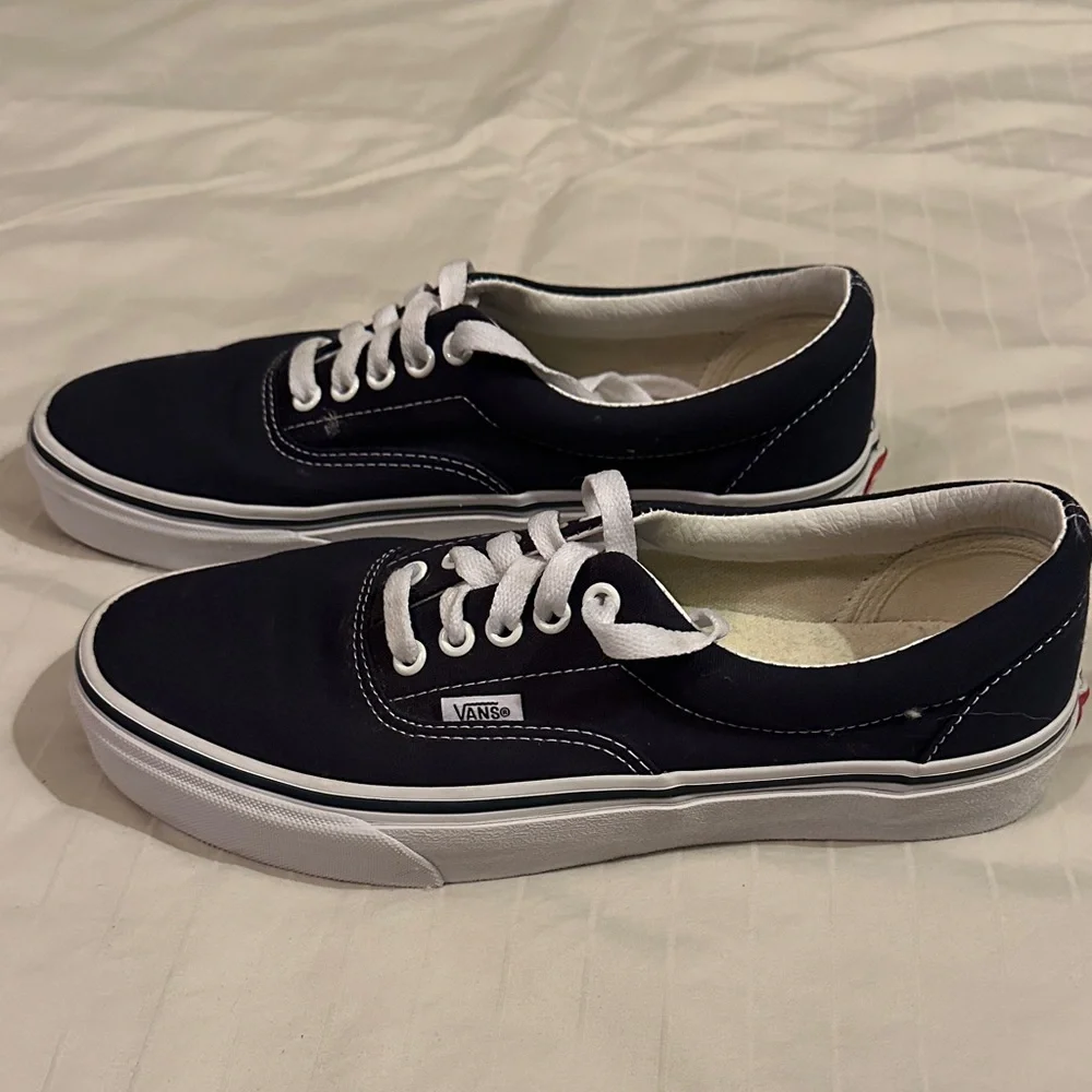 Vans Dark Blue Canvas Shoes with White Accents - Picture 5 of 7